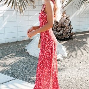 My Fair Lady Floral Ruffle Maxi Dress
